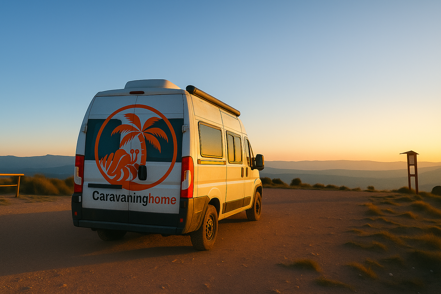 autocaravana en la montaña